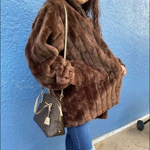 Vintage Faux Fur Jacket Chocolate